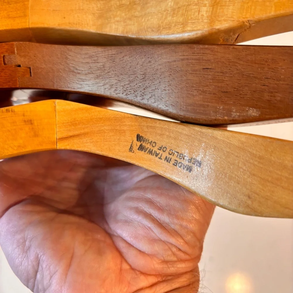 3 Vintage Wood Coat Hangers